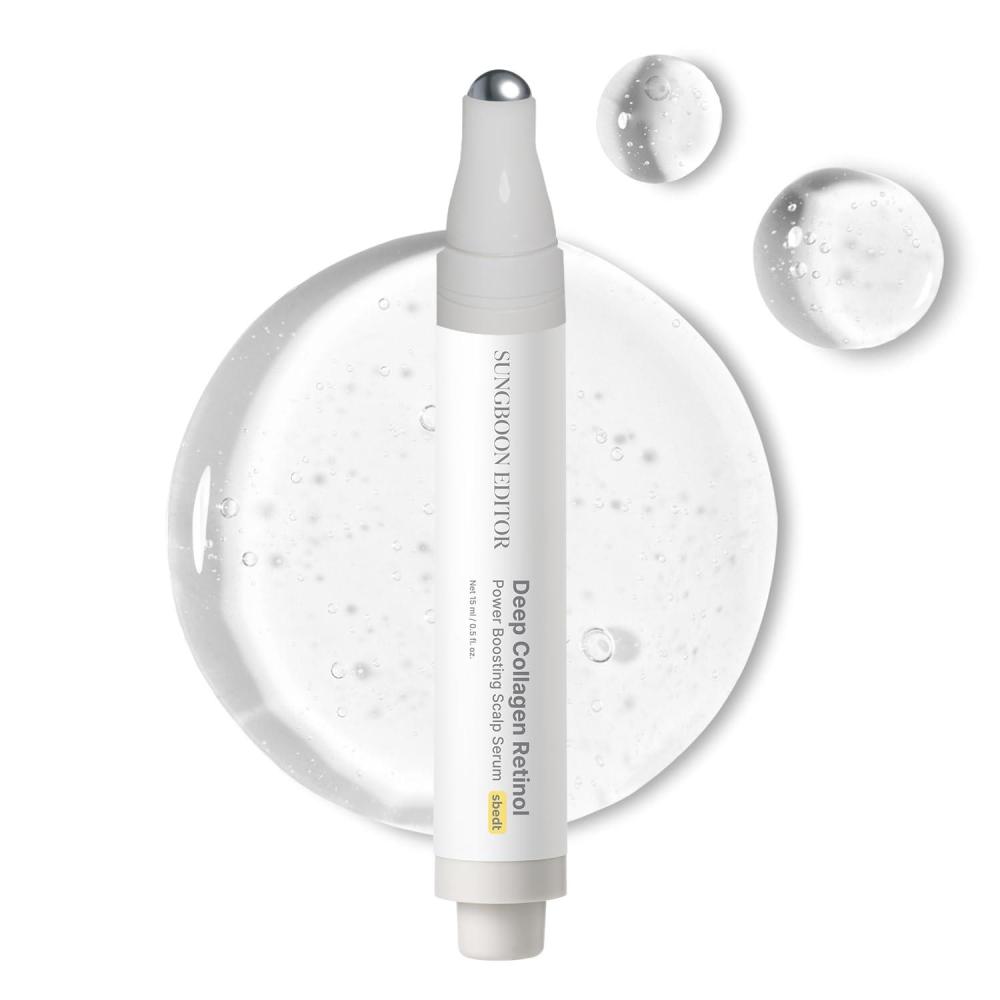 imageSUNGBOON EDITOR Deep Collagen Retinol Scalp Serum RollOn Hair GrowthampThickening Serum Dry Itchy Scalp Treatment Caffeine Biotin Rosemary Korean Hair Care05 fl oz