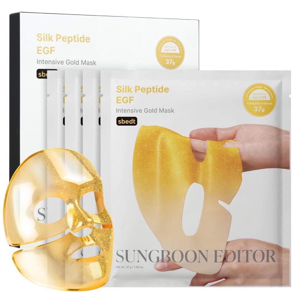 imageSUNGBOON EDITOR Silk Peptide EGF Intensive Gold Overnight Mask Hydrating Mask for Glass Skin 31 Multi Peptide  24K Gold amp Collagen Korean Skincare 4ea  Valentines Day Gifts for Woman