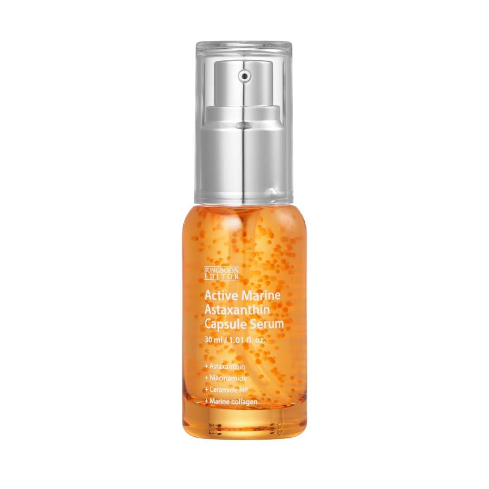 imageSUNGBOON EDITOR Active Marine Astaxanthin Serum  Niacinamide Tranexamic Acid Hyaluronic Acid Hydrating Serum for Even Skin Tone Korean Skin Care 30ml101 floz101 Fl Oz Pack of 1