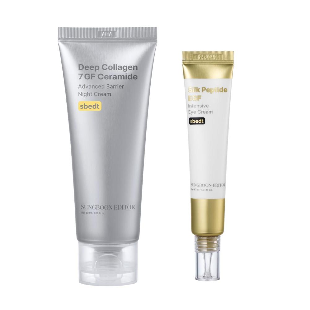 imageSUNGBOON EDITOR Deep Collagen Overnight Eye Glow DuoSilk Peptide EGFamp7GF Night Cream Hydrating amp Firming Moisturizer Face SetUnder Eye Care Cream for dark circle Korean Skincare Gift Set for Women