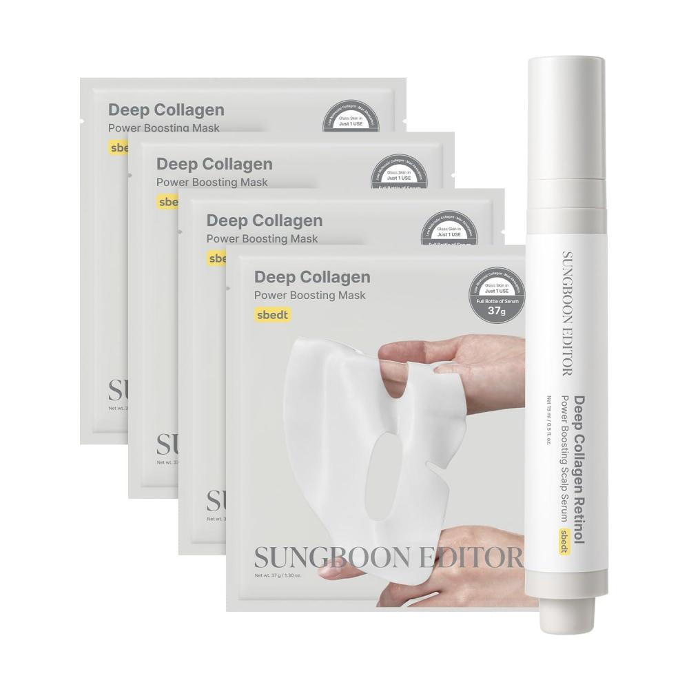 imageSUNGBOON EDITOR Deep Collagen Overnight Mask and Scalp Serum Set Korean Skincare Set for Firming Hydrating Skin amp Hair Growth Itchy Scalp Relief with Caffeine amp Biotin