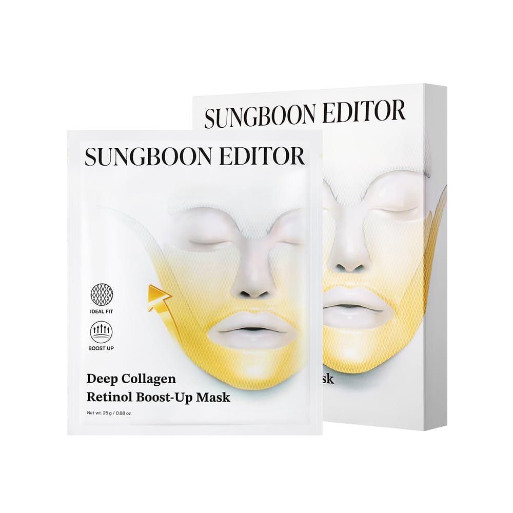 imageSUNGBOON EDITOR Deep Collagen Retinol Tension Boost Up Mask  Retinol amp Volufiline  FirmLooking Smooth Appearance Care Mask  Face amp Neck Care  Korean Skincare 25g x 4ea