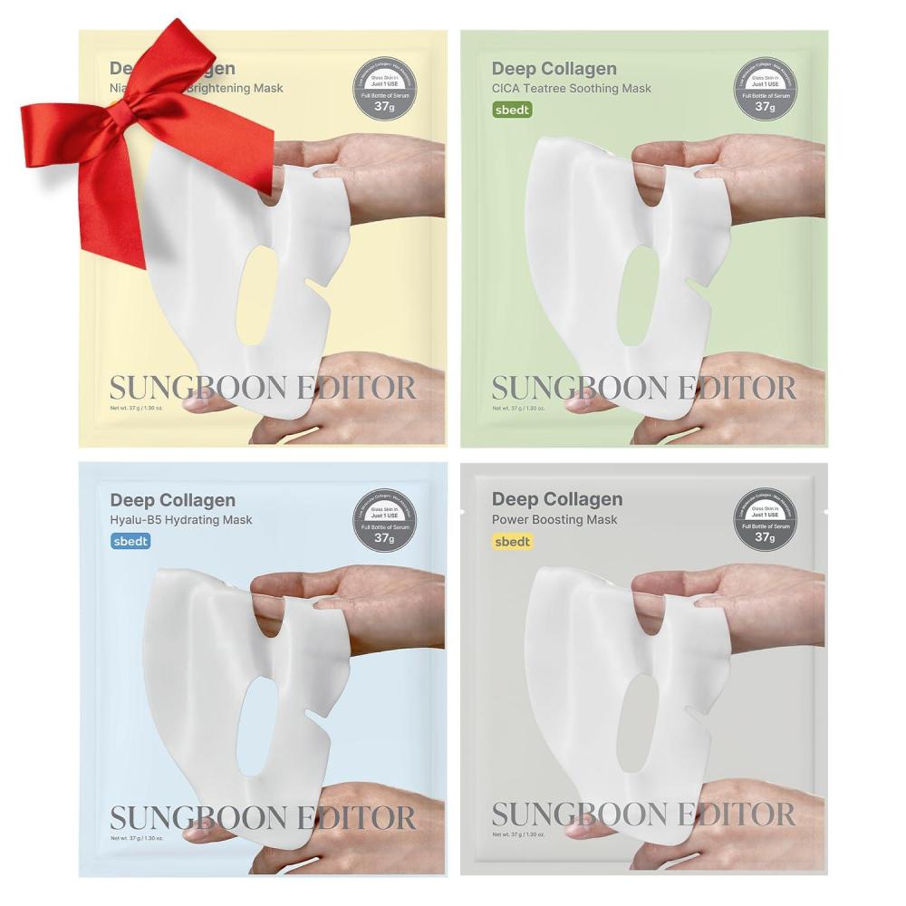 imageSUNGBOON EDITOR Deep Collagen STARTER KIT Colllagen Face Mask for Anti Wrinkle Firming amp Soothing Care Korean Skincare Trial Set for Women amp Moms Skincare Gift Sets for Mom