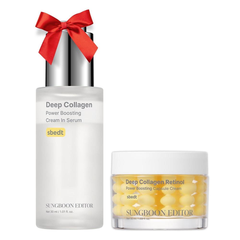 imageSUNGBOON EDITOR Fine Line Care Duo Cream in Serum amp Collagen Capsule Cream Deep Fine Line Care Glow Mist Elasticity for Aged Skin Face Moisturizer Gifts for Mom Korean Skin Care