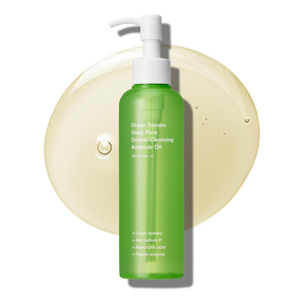 imageSUNGBOON EDITOR Green Tomato Double Cleansing Ampoule Oil  Makeup remover Blackhead Removal  Exfoliating Face Wash for Women  Pore Minimizer for Face  Korean Skin Care  676 oz 200g