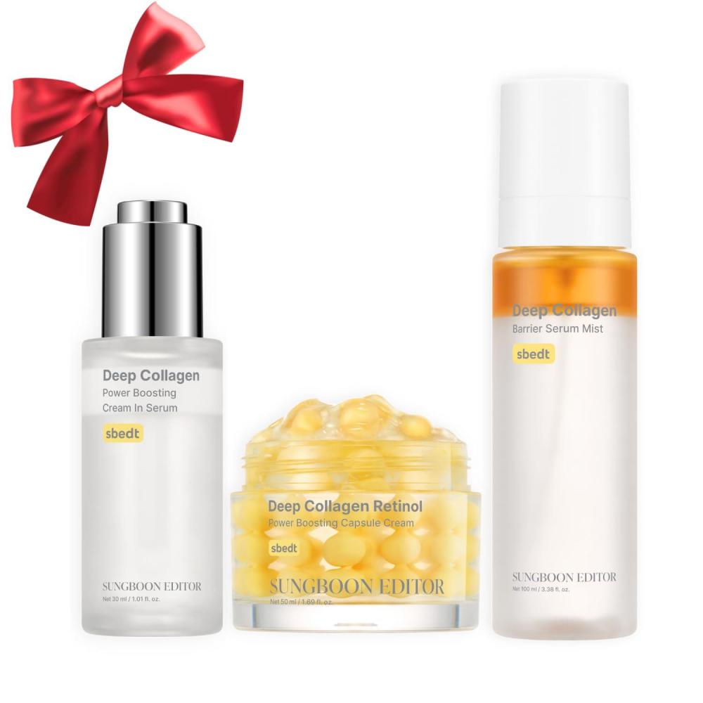 imageSUNGBOON EDITOR Holiday Glow Mist Set  Deep Collagen Mist Surface Line amp Texture Care Serum amp Retinol Capsule Cream  Christmas Gift Set