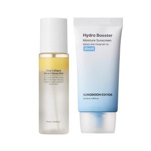 SUNGBOON EDITOR Glowing Glass Skin Duo : Deep Collagen Barrier Serum Mist & Hydro Booster Moisture Sunscreen, For Radiant Skin, Korean Skin Care