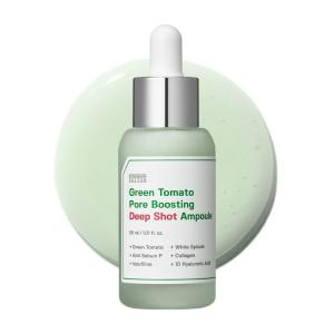 SUNGBOON EDITOR Green Tomato Volufiline Pore Boosting Deep Shot Ampoule – Pore Minimizing & Skin Tightening Serum with Collagen & Hyaluronic Acid Korean Skincare 1.01 Fl Oz