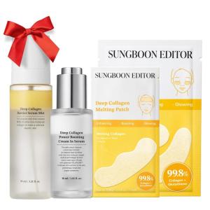 SUNGBOON EDITOR Skin-Conditioning Trio | Cream in Serum, Collagen Patch & Serum Mist | Korean Glow Mist Care Set | Gift Sets for Mom