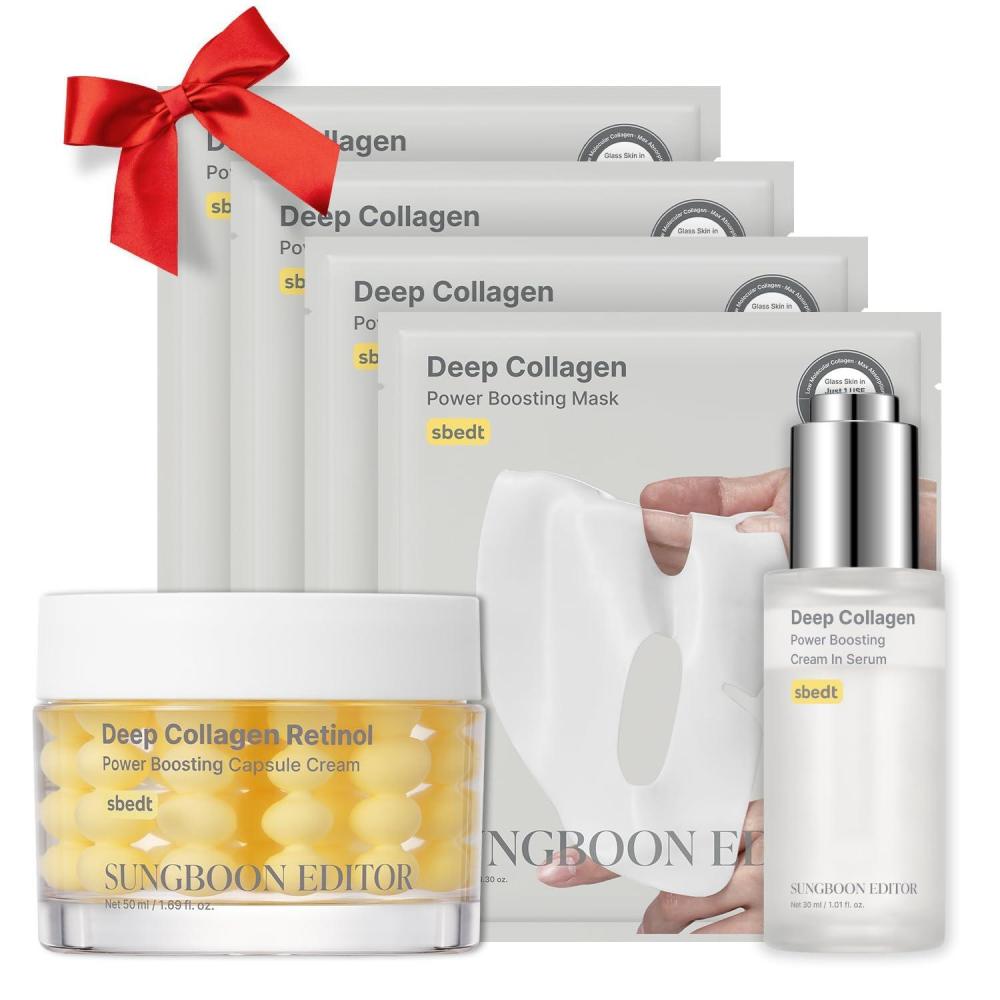imageSUNGBOON EDITOR Collagen Glow Bundle Trio Cream in Serum amp Capsule Cream amp Deep Collagen Mask4ea Gifts for Mom Korean Skin Care