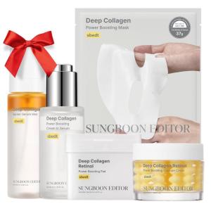 SUNGBOON EDITOR Deep Collagen Ultimate Collagen Glow Set | Filler Serum, Glowy Mist, Retinol Capsule Cream, Pads & Overnight Mask | skin-conditioning, Hydration & Skin Elasticity Set