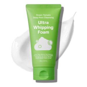 SUNGBOON EDITOR Green Tomato Deep Pore Cleansing Whipping Foam 4.24 oz | Korean Foaming Face Wash for Oily Skin | Blackhead Remover & Pore Minimizer | Hydrating Skincare