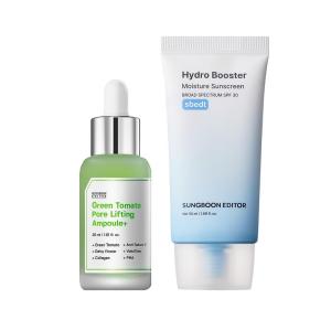 SUNGBOON EDITOR Pore Shield Duo : Green Tomato Pore Lifting Ampoule & Hydro Booster Moisture Sunscreen, Summer Essentials, Korean Skin Care