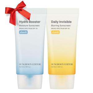 SUNGBOON EDITOR Sunscreen Duo : Hydro Booster Moisture & Daily Invisible Blurring, Non-Greasy, Weightless, Lightweight, Travel Essentials
