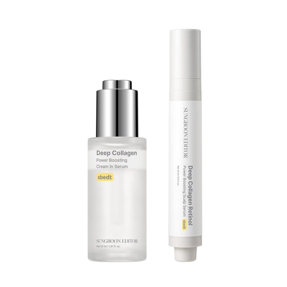 imageSUNGBOON EDITOR Deep Collagen Filler skinrevitalizing SerumampHair Growth Scalp Serum Set Korean Skincare with Volufiline for skinconditioning Glow MistampCaffeine Biotin for Hair Thickening Gift Set