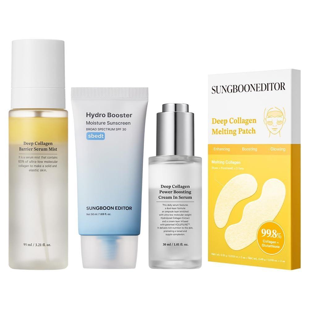 imageSUNGBOON EDITOR Fine Line Care Collagen Kit  Radiant Glow Mist amp SkinRevitalizing Care  Hydro Sunscreen Collagen Melting Patch Serum Mist amp Serum  Christmas Gift Set