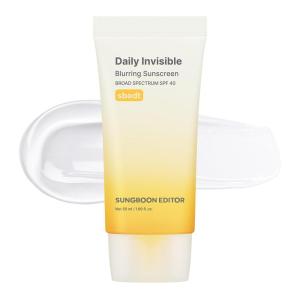 SUNGBOON EDITOR Daily Invisible Blurring Sunscreen with Broad Spectrum SPF 40 Invisible Sunscreen for Face, Makeup Primer spf, 50ml, 1.69 fl.oz, Oil Free, Weightless (Pack of 2)(1.69 Fl Oz (Pack of 1))