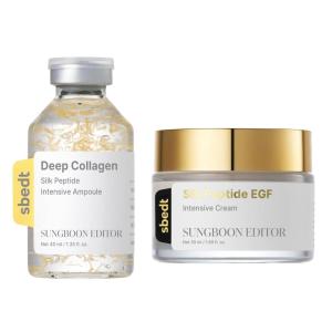 SUNGBOON EDITOR Fine Line Care Firm-Looking & Plump-Looking Duo | Deep Collagen Silk Peptide Intensive Ampoule & EGF Intensive Cream