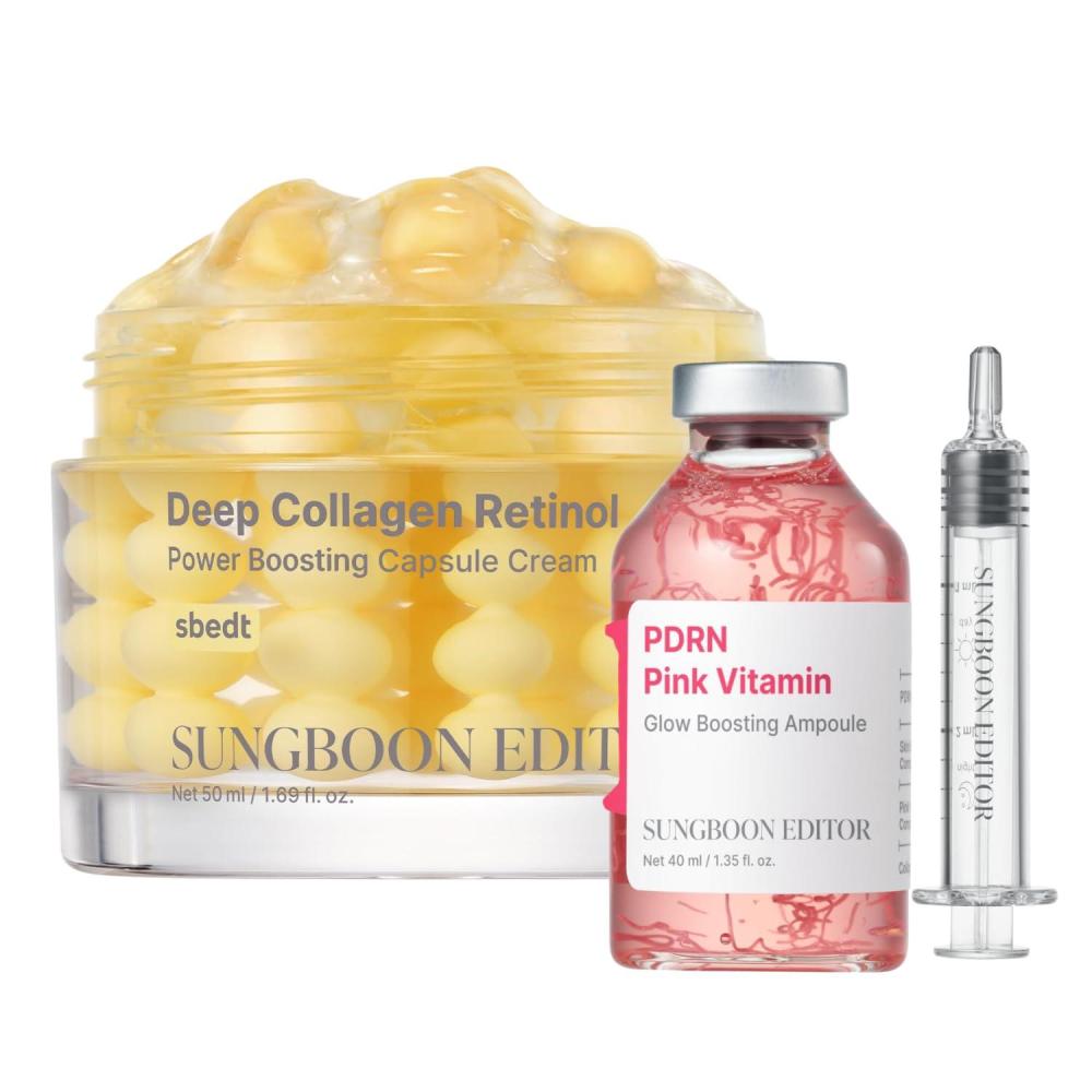 imageSUNGBOON EDITOR Collagen Peptide Pink PDRN Glow Intensive Ampoule  Deep Collagen Retinol Capsule Cream  Gifts for women