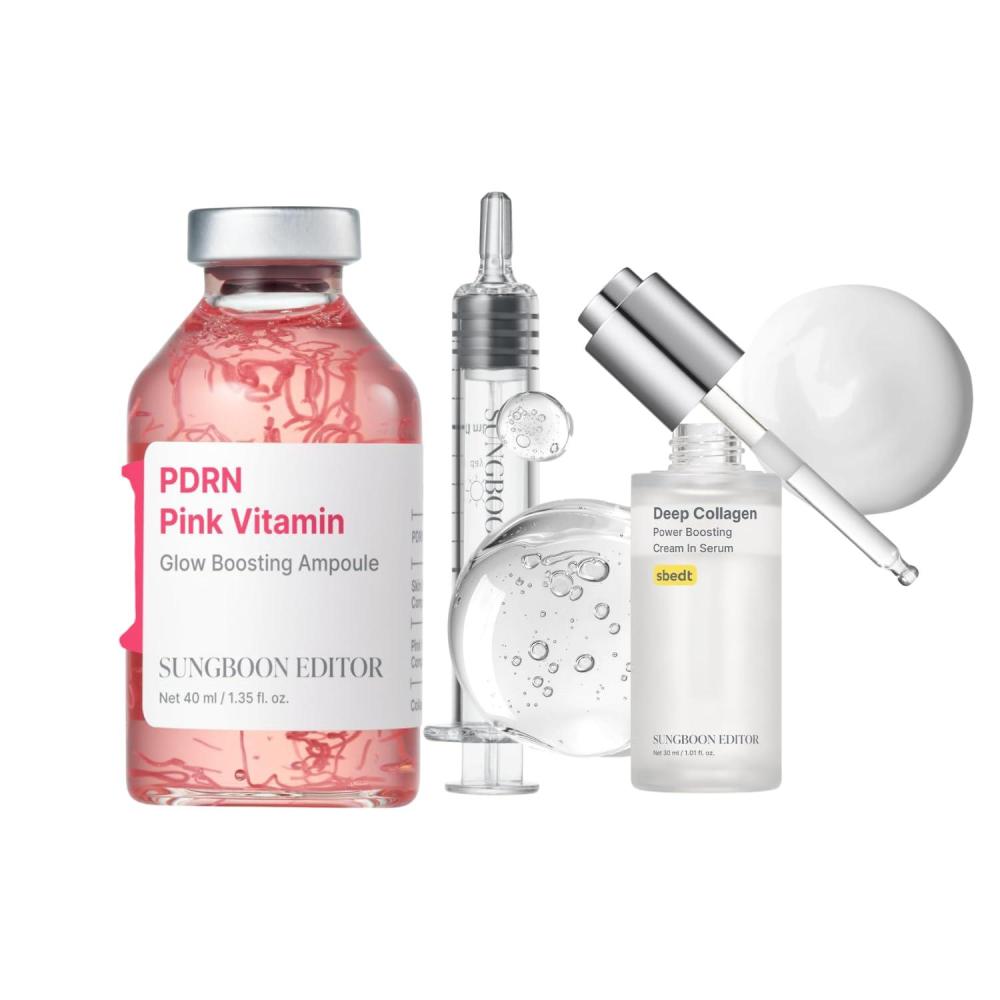 imageSUNGBOON EDITOR Collagen Peptide Pink PDRN Glow Intensive Ampoule  Deep Collagen Serum 101 fl oz  Gifts for women