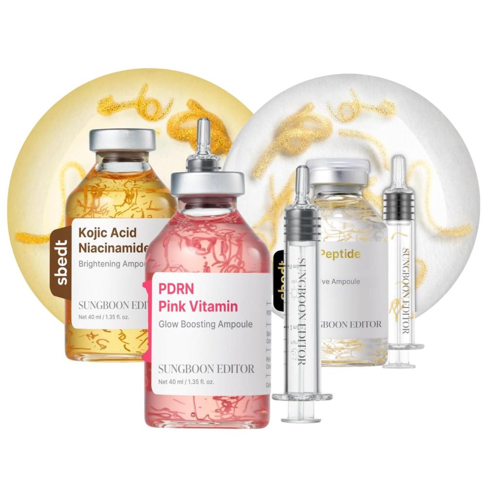 imageSUNGBOON EDITOR Collagen Peptide Pink PDRN Glow Intensive Ampoule  Silk Peptide EGF Intensive Ampoule 40ml  Kojic Acid Niacinamide Brightening Ampoule  Gifts for women