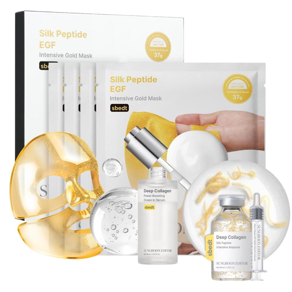 imageSUNGBOON EDITOR Silk Peptide EGF Intensive Gold Overnight Mask  Collagen Silk Peptide Intensive Ampoule amp Deep Collagen Serum  Gifts of women