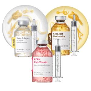 SUNGBOON EDITOR Collagen Peptide Pink PDRN Glow Intensive Ampoule | Collagen Silk Peptide Intensive Ampoule | Kojic Acid Niacinamide Brightening Ampoule | Gifts for women