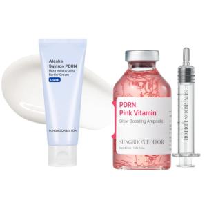 SUNGBOON EDITOR Collagen Peptide Pink PDRN Glow Intensive Ampoule | SUNGBOON EDITOR Alaska Salmon PDRN Ultra Moisturizing Barrier Cream | Gifts for women