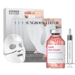SUNGBOON EDITOR Deep Collagen Overnight Mask | Collagen Peptide Pink PDRN Glow Intensive Ampoule | Gifts for women