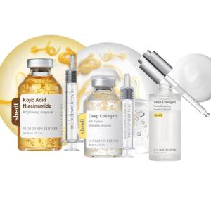 SUNGBOON EDITOR Kojic Acid Niacinamide Brightening Ampoule | Collagen Silk Peptide Intensive Ampoule | Deep Collagen Serum | Gifts for women