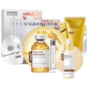 SUNGBOON EDITOR Kojic Acid Niacinamide Brightening Ampoule | Kojic Acid Serum | Kojic Turmeric Brightening Cleanser | Collagen Overnight Mask | Gifts for women