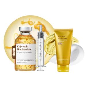 SUNGBOON EDITOR Kojic Acid Niacinamide Brightening Ampoule | Kojic Turmeric Brightening Cleanser