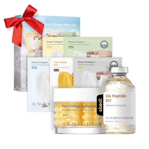 image:imageSUNGBOON EDITOR 3Step Overnight FirmLooking Trio Set Overnight Glow Set  EGF Silk Peptide Ampoule  Capsule Cream Korean Skincare Gift Set for Women