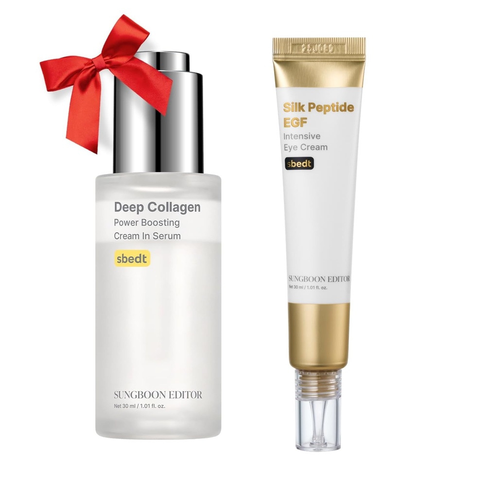 image:imageSUNGBOON EDITOR EGF Collagen Eye Care Duo EGF Eye Cream amp Deep Collagen Serum Firming Wrinkle Care For Fine Lines and Dry Skin Korean Skincare Gift Set for Women