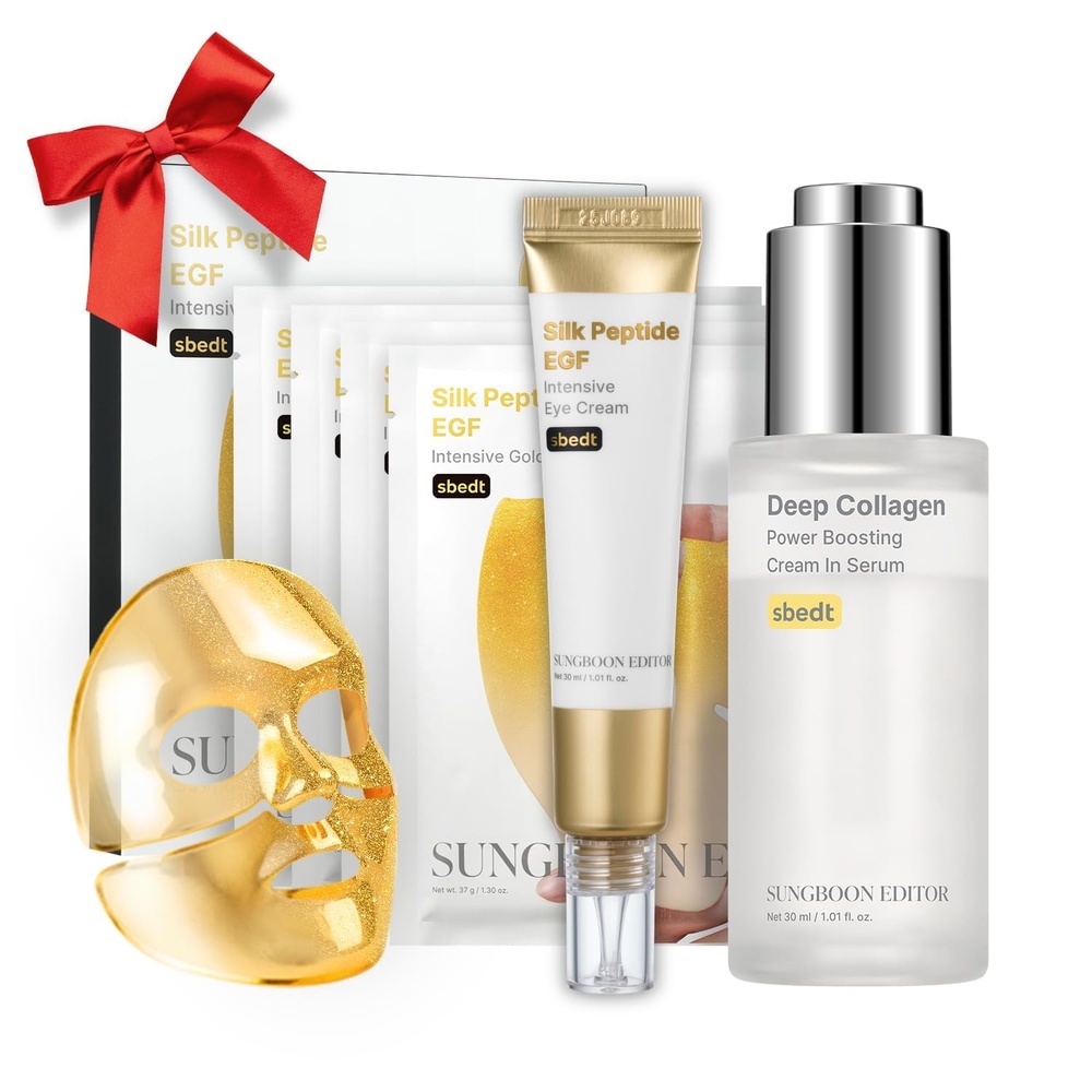 image:imageSUNGBOON EDITOR EGF Golden Collagen Care Trio EGF Eye Cream amp Gold Collagen Mask 4ea amp Deep Collagen Serum Firming Wrinkle Care Hydrating Glow Care Korean Skincare Gift Set for Women
