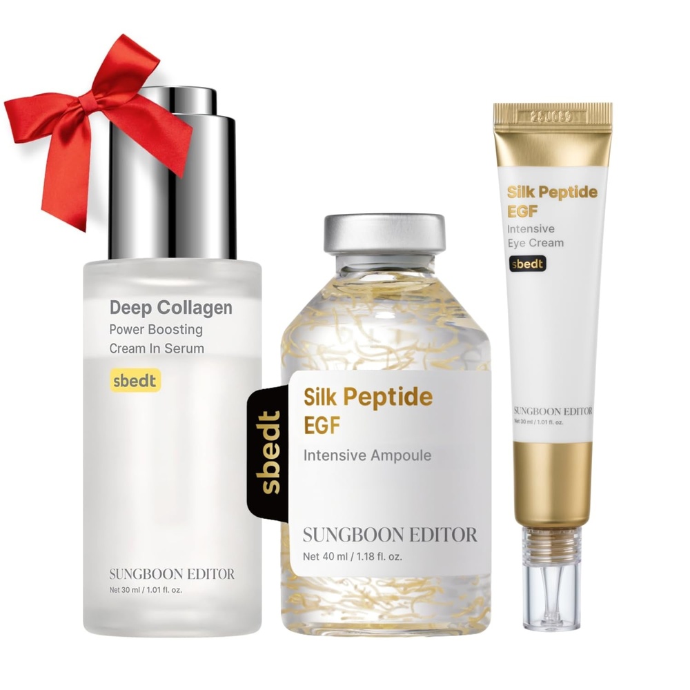 image:imageSUNGBOON EDITOR EGF Intensive Collagen Care Trio EGF Eye Cream amp Deep Collagen Serum amp EGF Silk Peptide Ampoule Firming Wrinkle Care For Fine Lines and Dry Skin Korean Skincare Gift Set for Wome