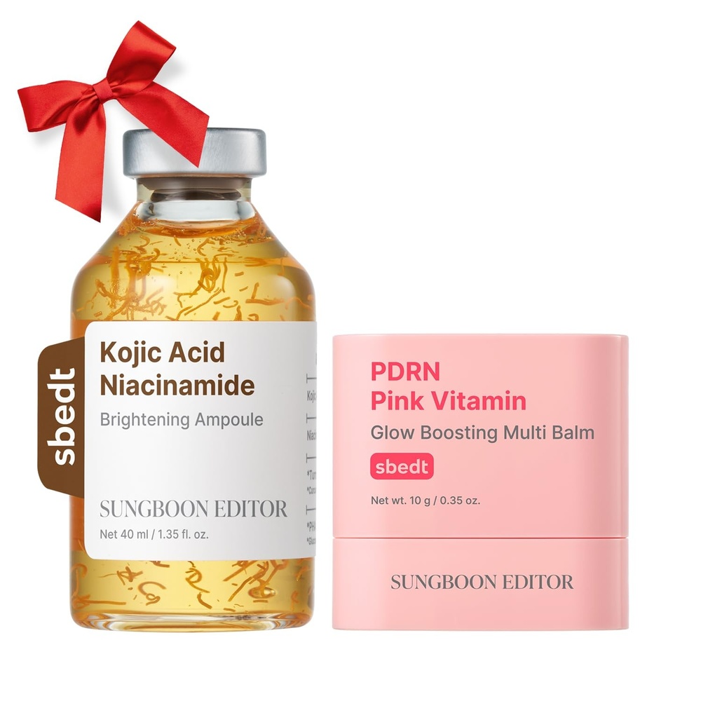 image:imageSUNGBOON EDITOR EvenLooking Radiance Duo Set PDRN Stick Balm  Kojic Acid Ampoule Korean Skincare Gift Set for Women