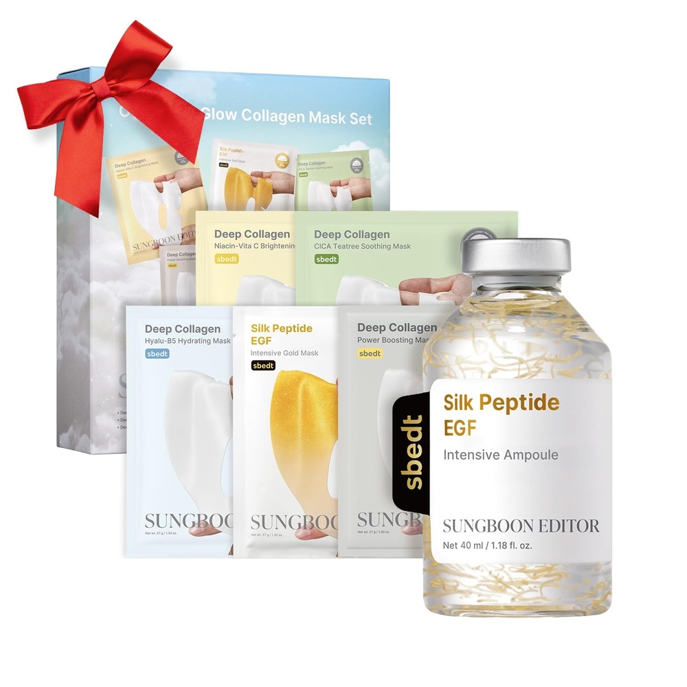 image:imageSUNGBOON EDITOR Overnight Smooth FirmLooking Duo Set Overnight Glow Set  EGF Silk Peptide Ampoule Korean Skincare Gift Set for Women