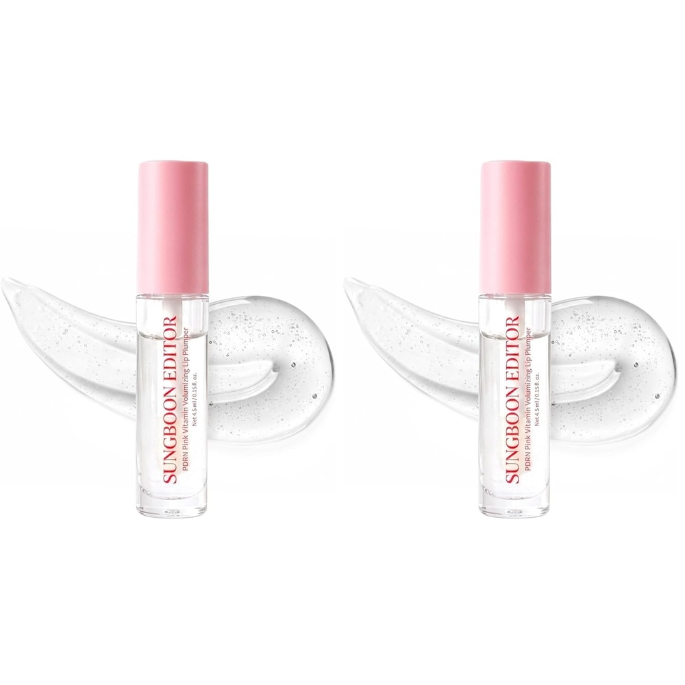 image:imageSUNGBOON EDITOR Pink PDRN Vitamin Volumizing Lip Plumper with 5 Volufiline amp PDRN Hydrating High Shine Clear Lip Gloss for FullerLooking Dry Lips Glass Lip Care Korean Skincare 014 oz015 Fl Oz Pack of 2