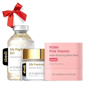 SUNGBOON EDITOR 3-Step Smooth Firm-Looking Trio Set, PDRN Stick Balm + EGF Silk Peptide Ampoule + EGF Cream, Korean Skincare, Gift Set for Women