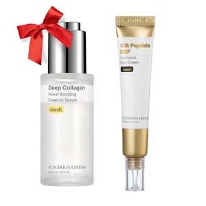 SUNGBOON EDITOR EGF Collagen Eye Care Duo, EGF Eye Cream & Deep Collagen Serum, Firming, Wrinkle Care, For Fine Lines and Dry Skin, Korean Skincare, Gift Set for Women