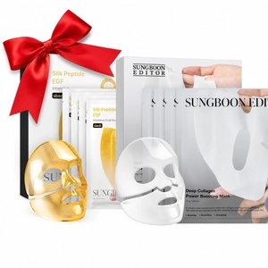 SUNGBOON EDITOR Overnight Golden Glow Mask Duo, Gold Collagen Mask 4ea & Deep Collagen Overnight Mask 4ea, Hydrating, Firming, Glass Skin Care, Korean Skincare, Gift Set for Women