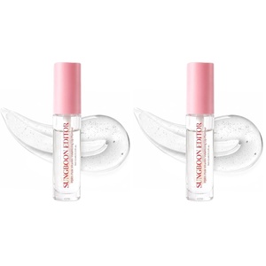 SUNGBOON EDITOR Pink PDRN Vitamin Volumizing Lip Plumper with 5% Volufiline & PDRN, Hydrating High Shine Clear Lip Gloss for Fuller-Looking, Dry Lips, Glass Lip Care, Korean Skincare, 0.14 oz.(0.15 Fl Oz (Pack of 2))