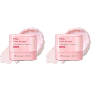 SUNGBOON EDITOR Pink PDRN & Volufiline Multi Balm Stick, Niacinamide, Collagen Wrinkle Stick, All-in-One Plumping & Hydrating Balm for Face, Eyes & Neck, Dewy Glow Skin, 0.35 Oz(0.35 Ounce (Pack of 2))