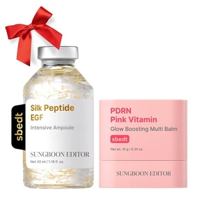 SUNGBOON EDITOR Smooth & Firm-Looking Duo Set, PDRN Stick Balm + EGF Silk Peptide Ampoule, Korean Skincare, Gift Set for Women