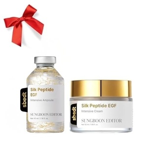 SUNGBOON EDITOR EGF Cream & Ampoule Duo, EGF Cream & EGF Silk Peptide Ampoule, Firming, Moisturizing, Glow Care, For Dry and Tired-Looking Skin, Korean Skincare, Gift Set for Women