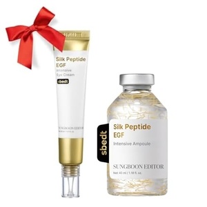 SUNGBOON EDITOR EGF Eye & Ampoule Duo, EGF Eye Cream & EGF Silk Peptide Ampoule, Firming, Wrinkle Care, For Fine Lines and Dry Skin, Korean Skincare, Gift Set for Women
