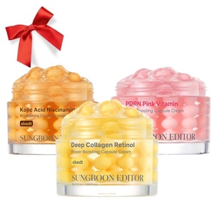 SUNGBOON EDITOR Home-tox Face Capsule Cream Trio, Deep Collagen Cream, Kojic Cream & PDRN Cream, Firm-Looking, Glow & Even-Looking Tone Care, Korean Skincare Gift Set for Women