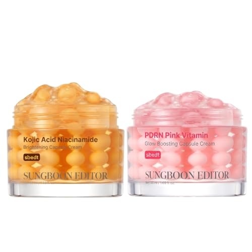 image:imageSUNGBOON EDITOR Tone amp Pink Glow Capsule Cream Duo Set Kojic  PDRN Capsule Cream Korean Skincare Gift Set for Women