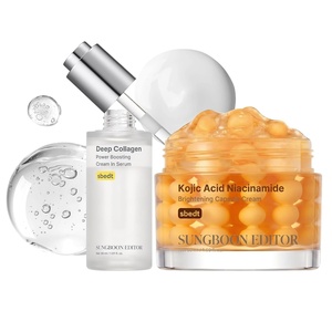 SUNGBOON EDITOR Collagen & Tone Glow Duo Set, Deep Collagen Serum + Kojic Capsule Cream, Korean Skincare Gift Set for Women